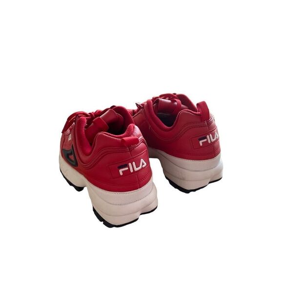 Fila Mens Red Disruptor II Premium Leather Athletic Sneakers Shoes Size 10 - Picture 2 of 8